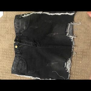 Black jean skirt